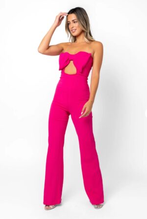 Off Shoulder Bow Top Jumpsuit