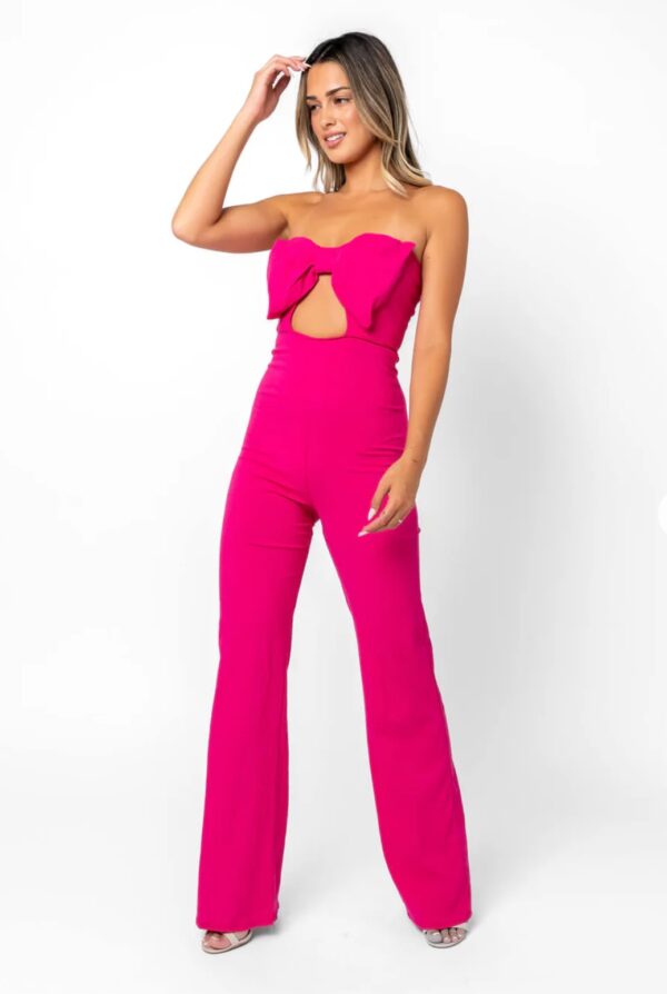 Off Shoulder Bow Top Jumpsuit - Image 2