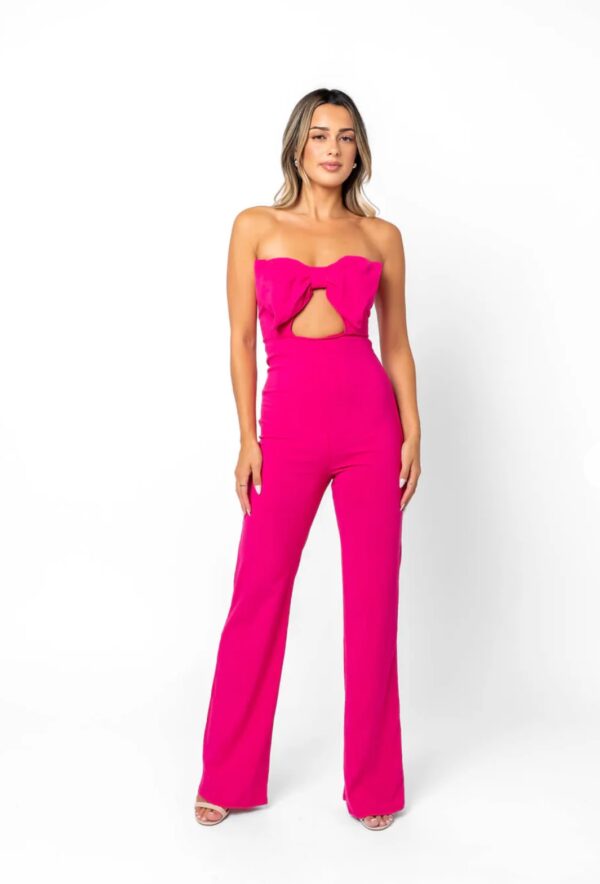 Off Shoulder Bow Top Jumpsuit - Image 3